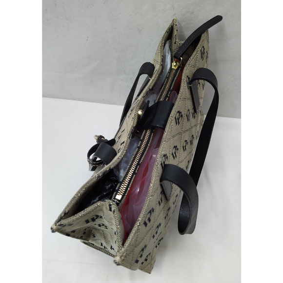 Dooney & Bourke Black Canvas DB Printed Double Handle Tote Bag - Picture 9 of 16